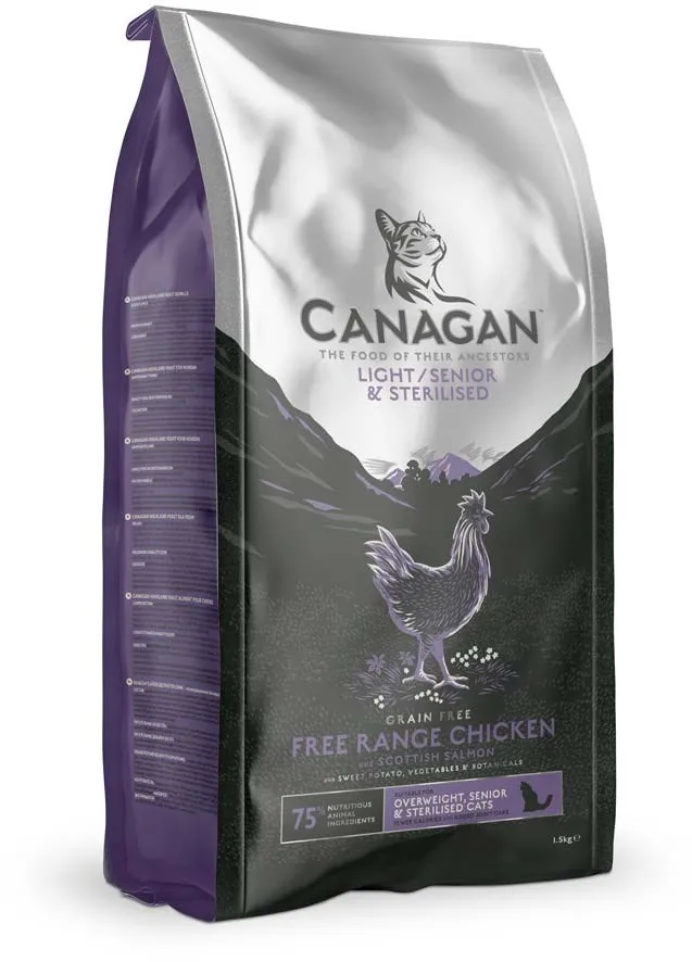 CANAGAN Light & Senior & Sterilised chicken - dry cat food - 1.5kg