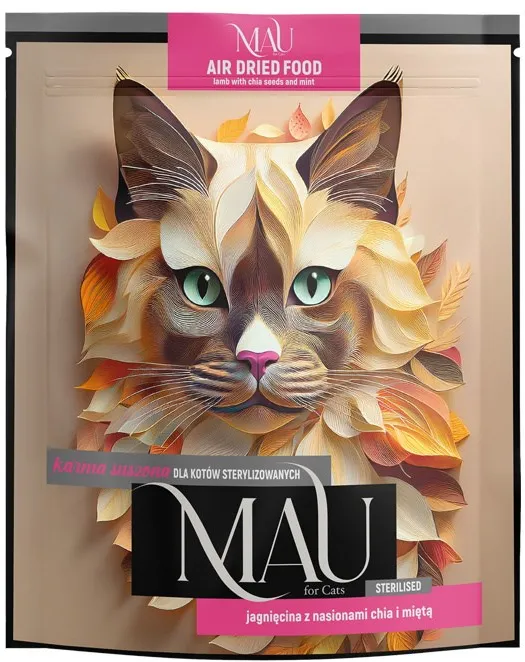 MAU Air dried Sterilised Lamb with chia seeds and mint - dry cat food - 700g