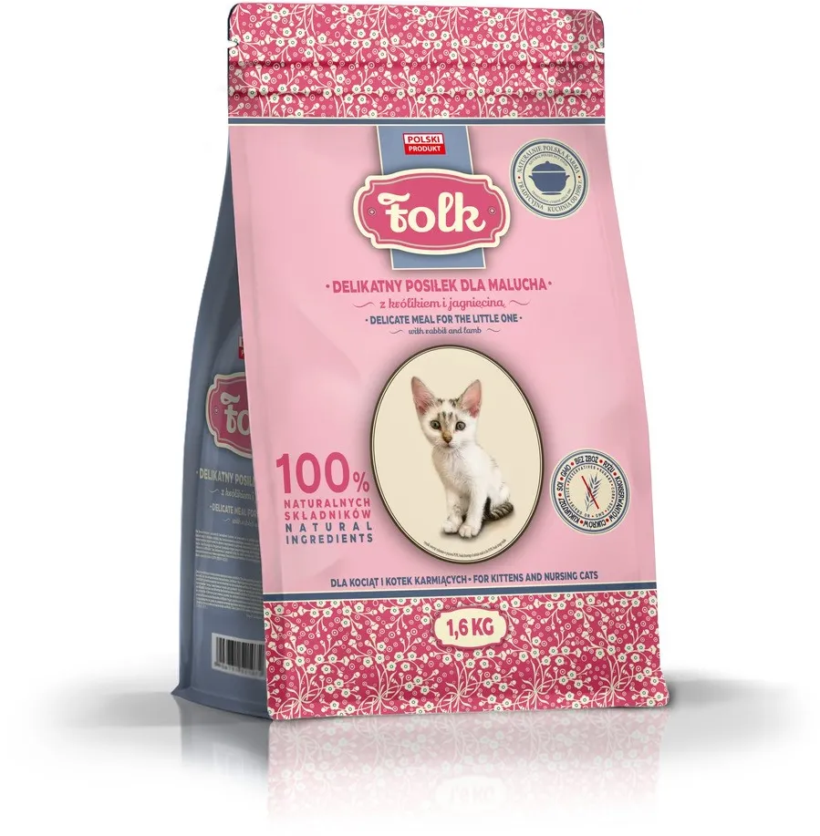 FOLK Gentle meal for kittens with rabbit and lamb - dry cat food - 1,6kg