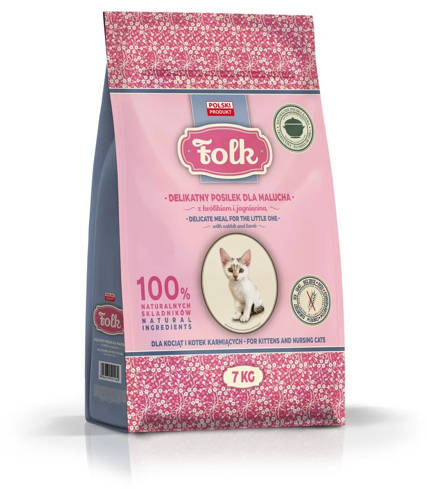 FOLK Gentle meal for kittens with rabbit and lamb - dry cat food - 7kg