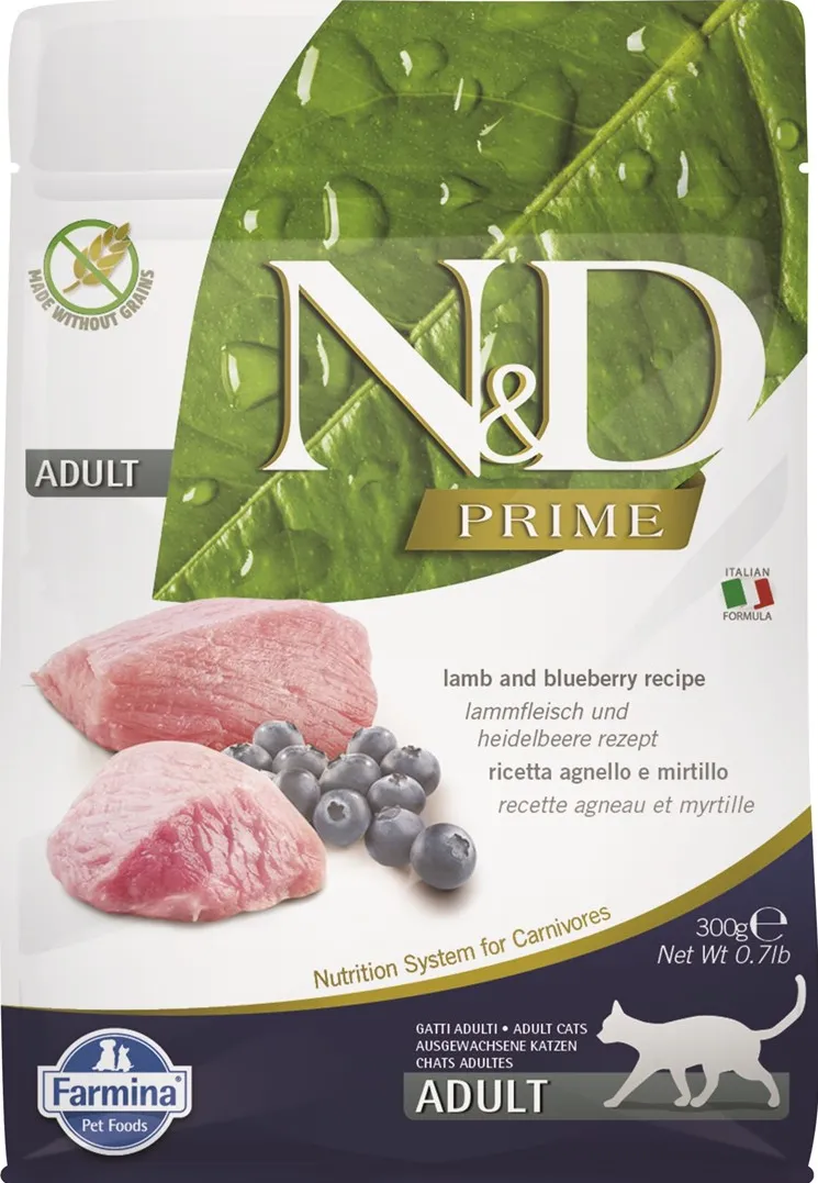 FARMINA N&D Prime Cat Lamb and Blueberry Adult  - dry cat food - 300 g