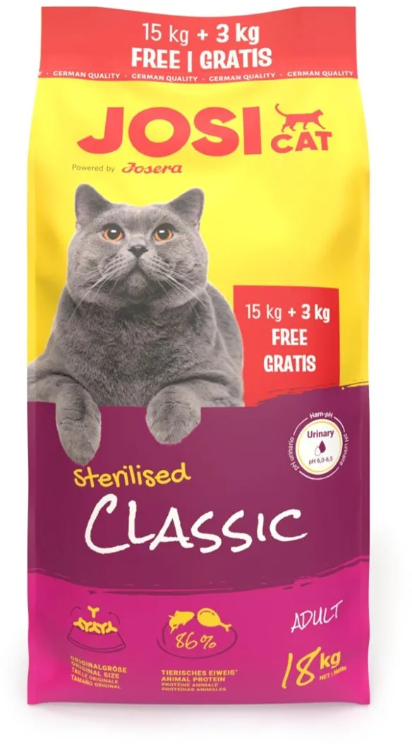 JOSERA JosiCat Sterilised Classic – dry cat food – 15kg + 3kg