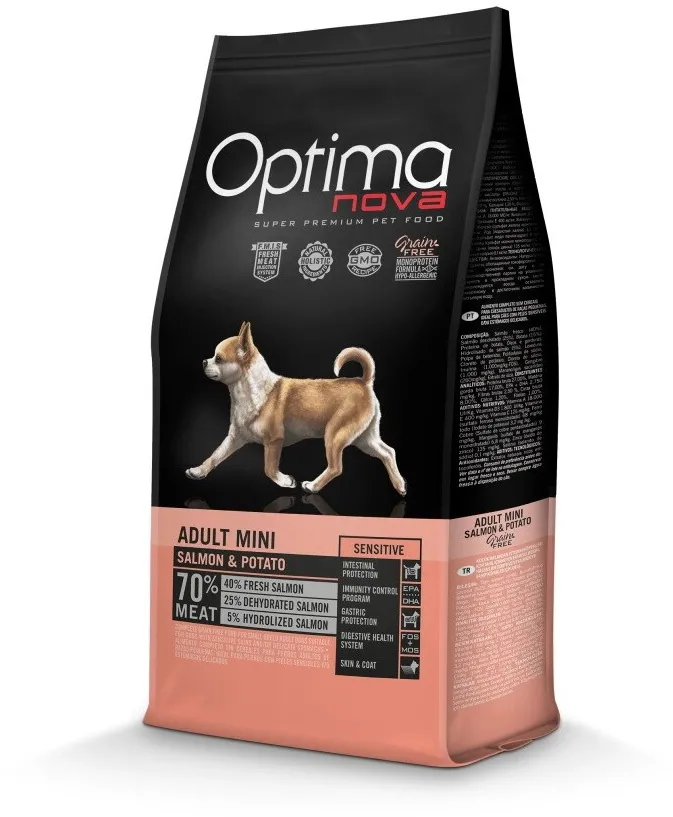OPTIMANOVA Adult Mini Sensitive Salmon & Potato - dry dog food - 6kg