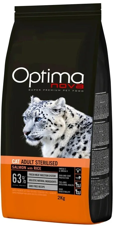 OPTIMANOVA Cat Adult Sterilised Salmon and Rice - dry cat food - 2kg