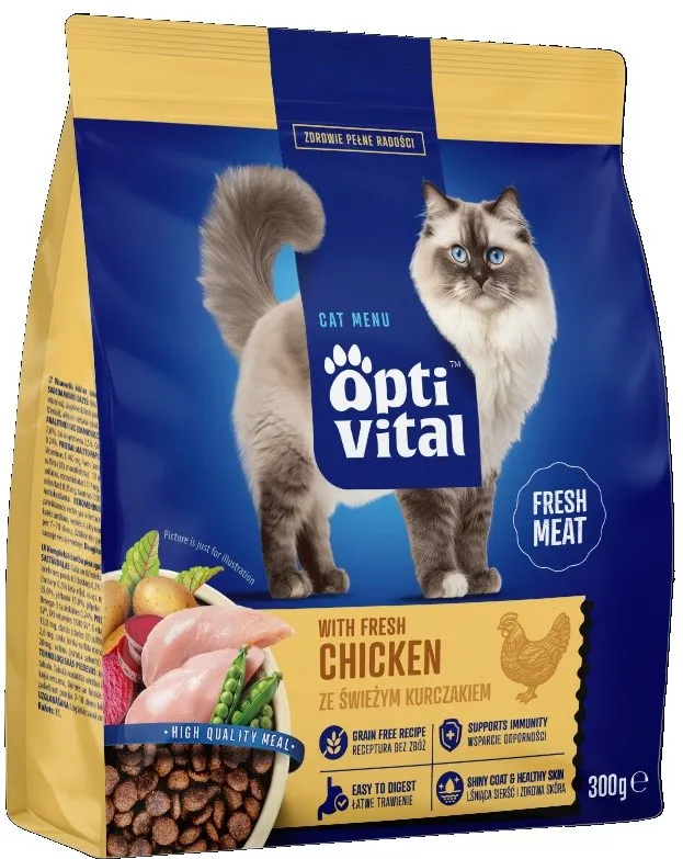 OPTIVITAL With fresh chicken - dry cat food - 300g