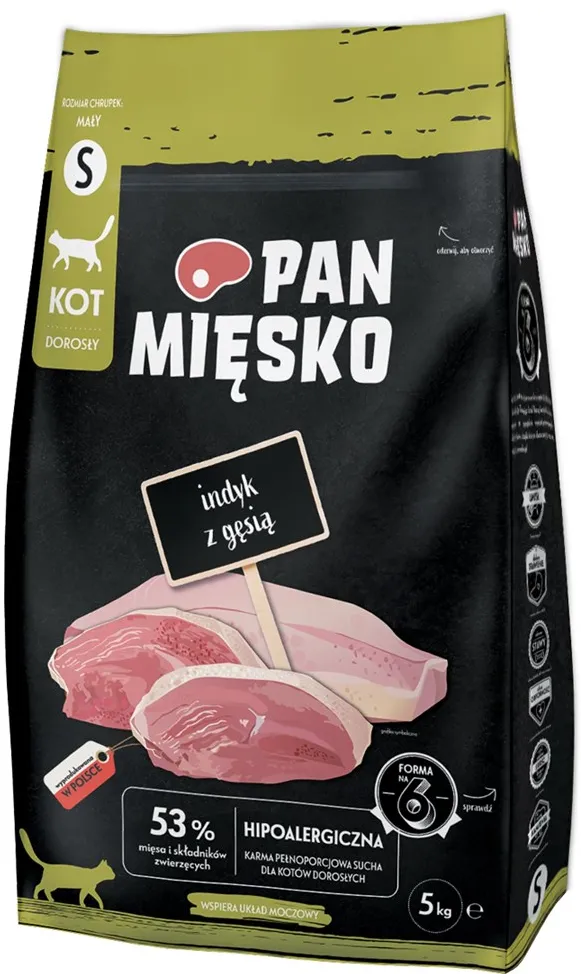 PAN MIĘSKO Turkey with Goose Small - dry cat food - 5 kg