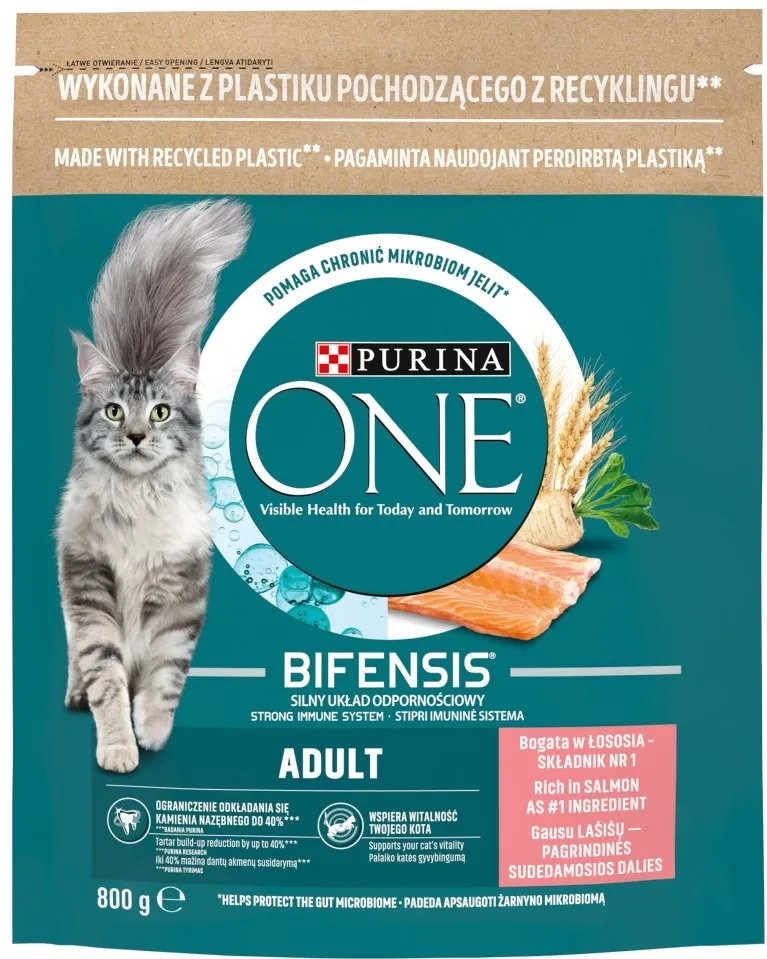 PURINA One Bifensis Adult Salmon - dry cat food - 800 g