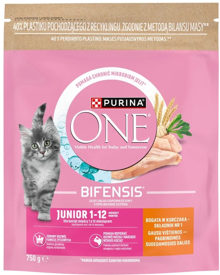 PURINA One Bifensis Junior Rich in chicken - dry cat food - 750g