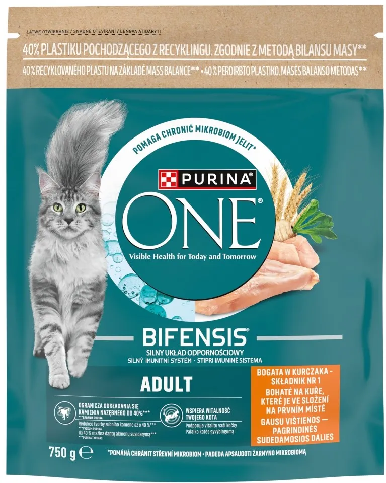 PURINA One Bifensis Adult Rich in chicken - dry cat food - 750g