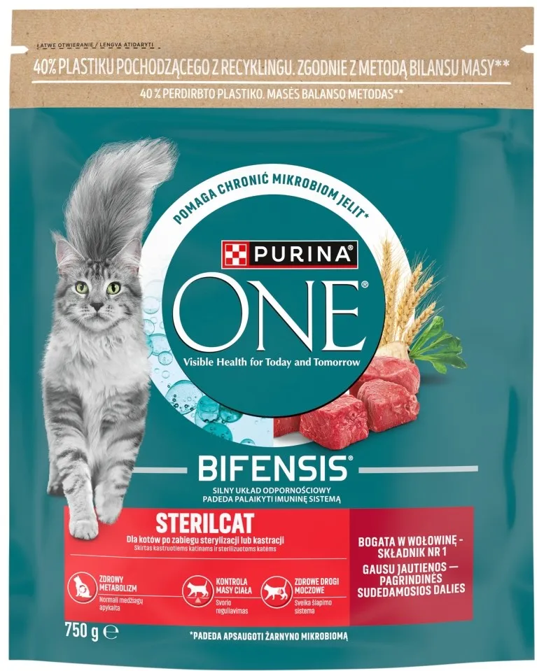 PURINA One Bifensis Sterilcat rich in beef - dry cat food - 750g