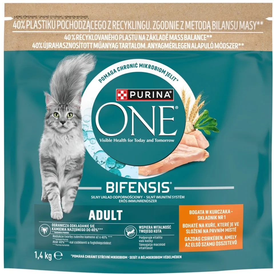 PURINA One Bifensis Adult Rich in chicken - dry cat food - 1,4kg