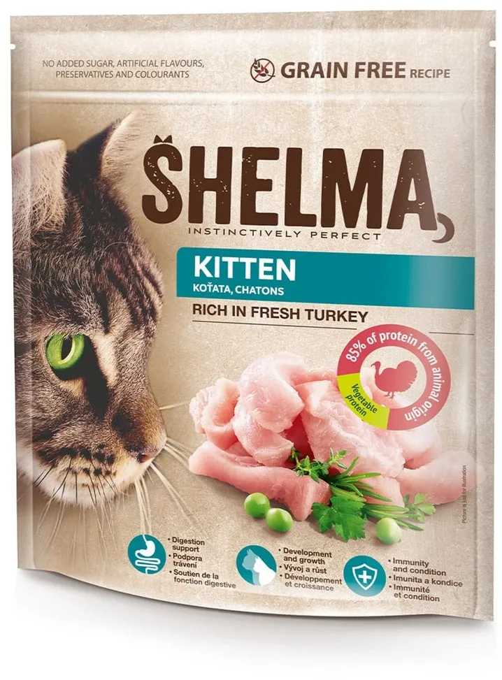 SHELMA Kitten Rich in turkey - dry cat food - 750g