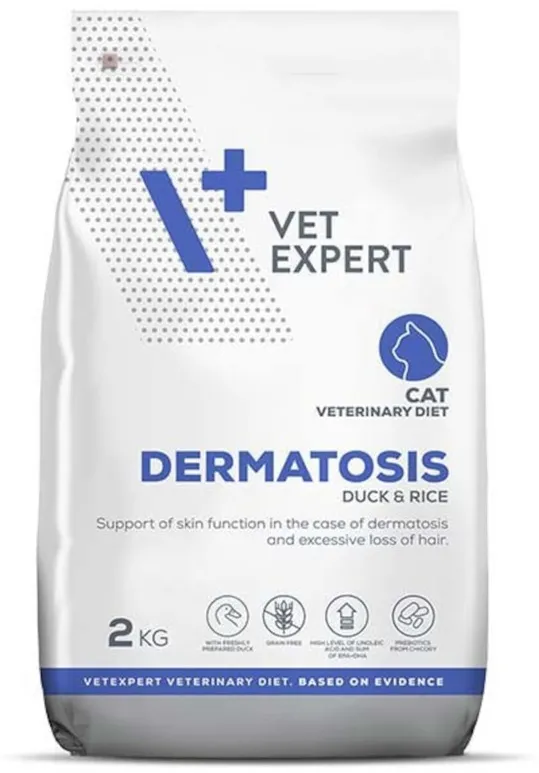 VETEXPERT Veterinary Diet Dermatosis Cat Duck & Rice – dry cat food – 2 kg