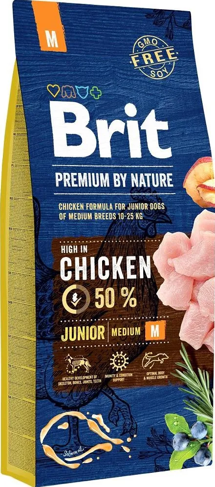 BRIT Premium by Nature Junior Medium Chicken - dry dog food - 15 kg