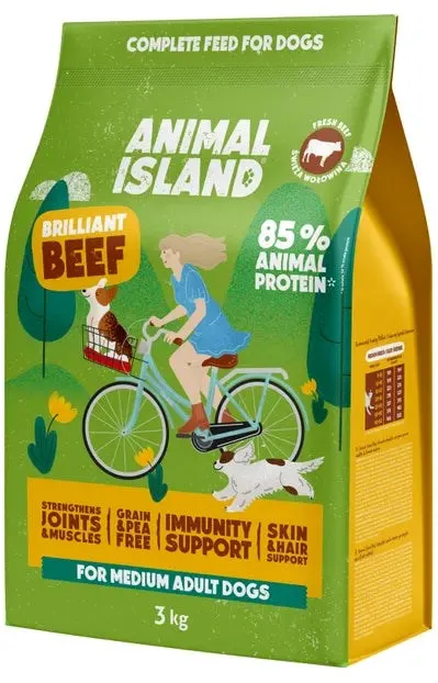 ANIMAL ISLAND Brilliant beef - dry dog food - 3kg