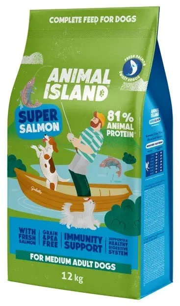 ANIMAL ISLAND Adult Medium Salmon - dry dog food - 12kg