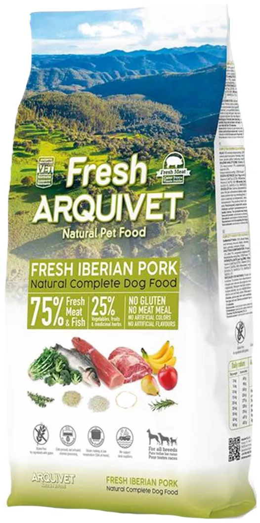 ARQUIVET Fresh Iberian Pork and fish - semi-moist dog food - 10kg