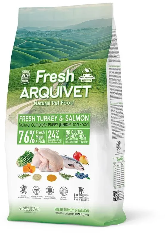 ARQUIVET Fresh Puppy Turkey and Salmon - semi-moist dog food - 10kg