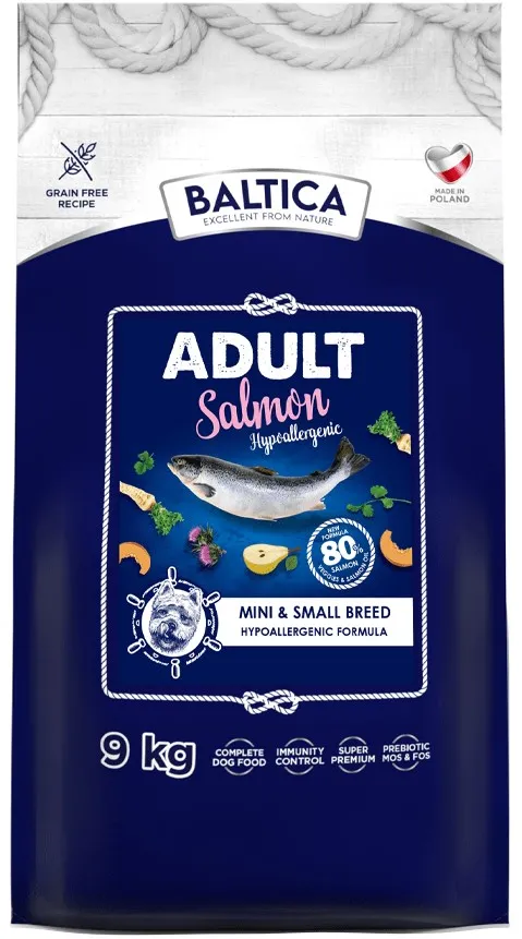 BALTICA Excellent Hypoallergenic Adult Small breeds Salmon - dry dog food - 9kg