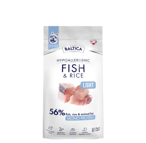 BALTICA Nutraceutic Hypoallergenic Light S Fish with rice - dry dog food - 3kg