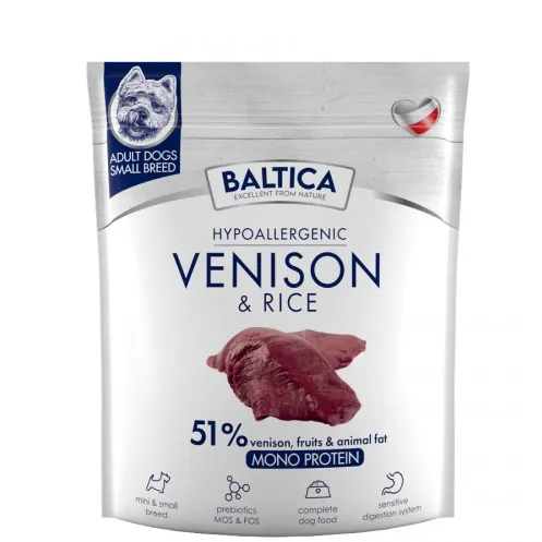 BALTICA Nutraceutic Hypoallergenic Small breeds Venison with rice - dry dog food - 1kg
