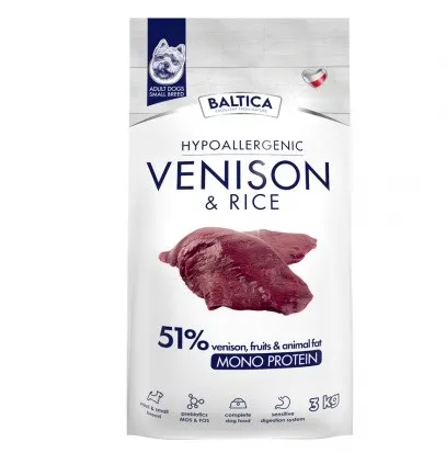 BALTICA Nutraceutic Hypoallergenic Small breeds Venison with rice - dry dog food - 3kg