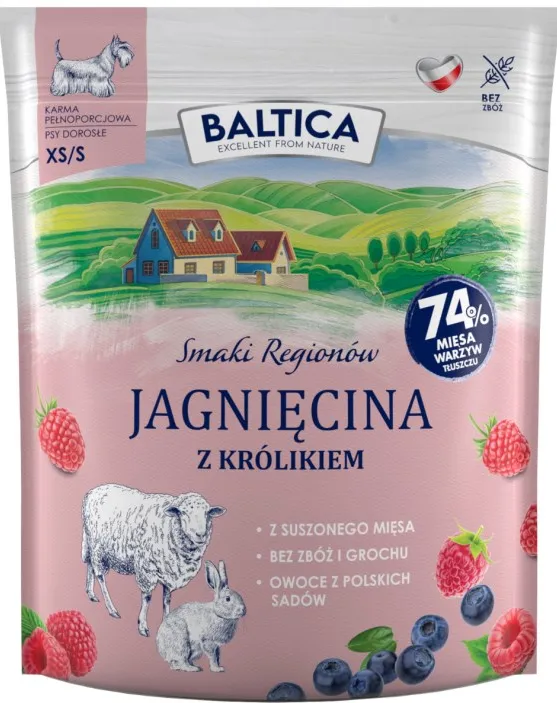BALTICA Smaki regionów Small breeds Lamb with rabbit - dry dog food - 1kg