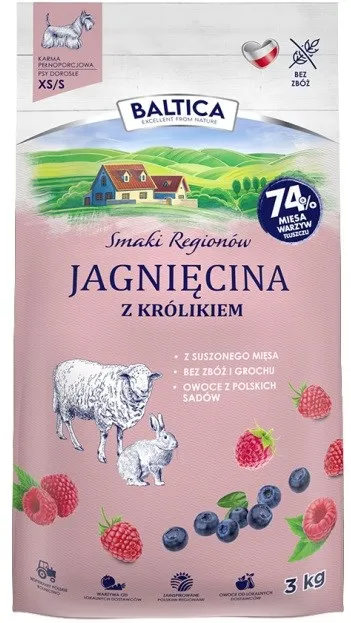 BALTICA Smaki regionów Small breeds Lamb with rabbit - dry dog food - 3kg