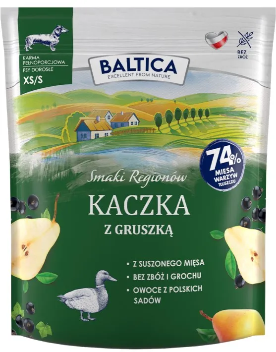 BALTICA Smaki regionów Small breeds Duck with pear - dry dog food - 1kg