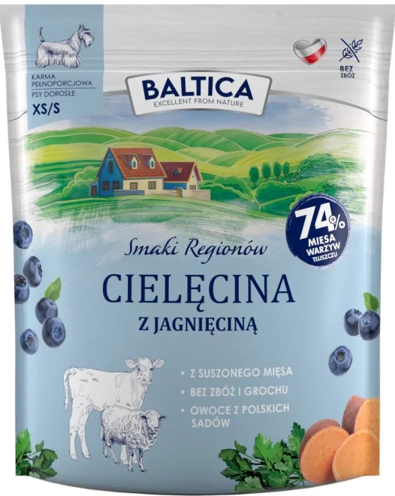 BALTICA Smaki regionów Small breeds Veal with lamb - dry dog food - 1kg
