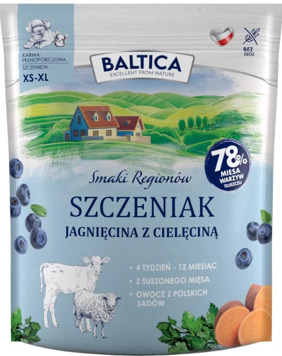 BALTICA Smaki regionów Junior Lamb with veal - dry dog food - 1kg