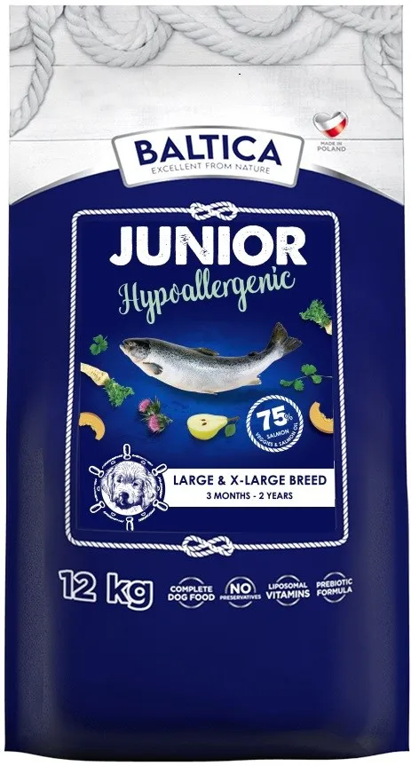 BALTICA Excellent Hypoallergenic Junior L/XL Salmon - dry dog food - 12kg
