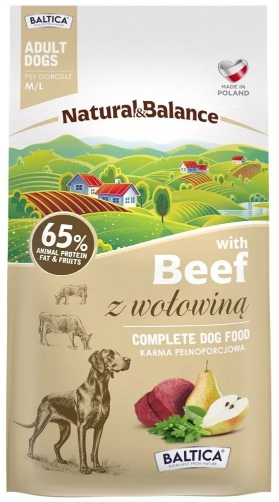 BALTICA Natural & Balance Beef M/L – dry dog food – 3kg