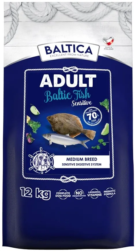 BALTICA Excellent Sensitive Baltic fish Medium breed Mono - dry dog food - 12kg