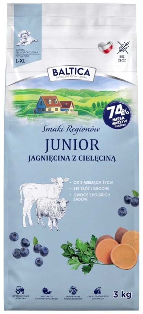 BALTICA Flavours of regions Junior Lamb with veal - dry dog food - 3kg