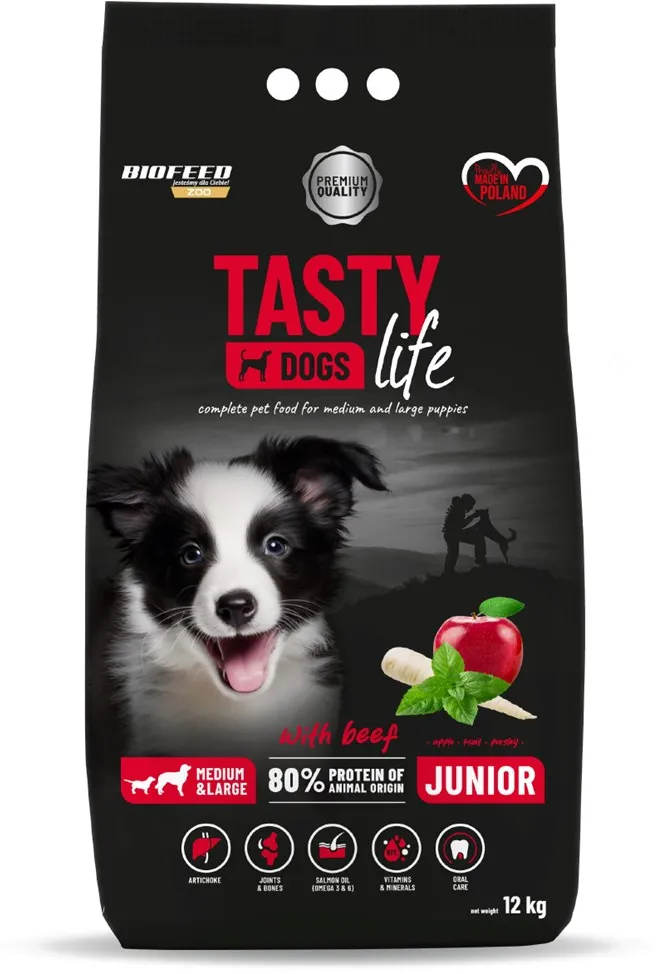 BIOFEED Tasty Life Junior medium and large Beef - dry dog ​​food - 12kg