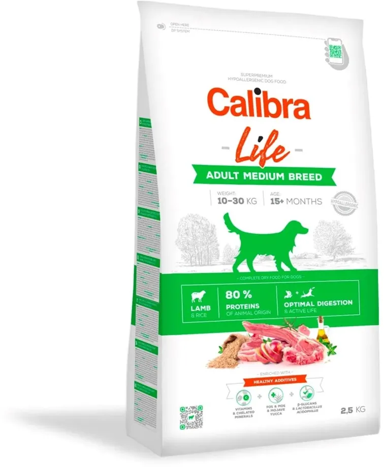 CALIBRA Dog Life Adult Medium Breed Lamb - dry dog food - 2,5kg