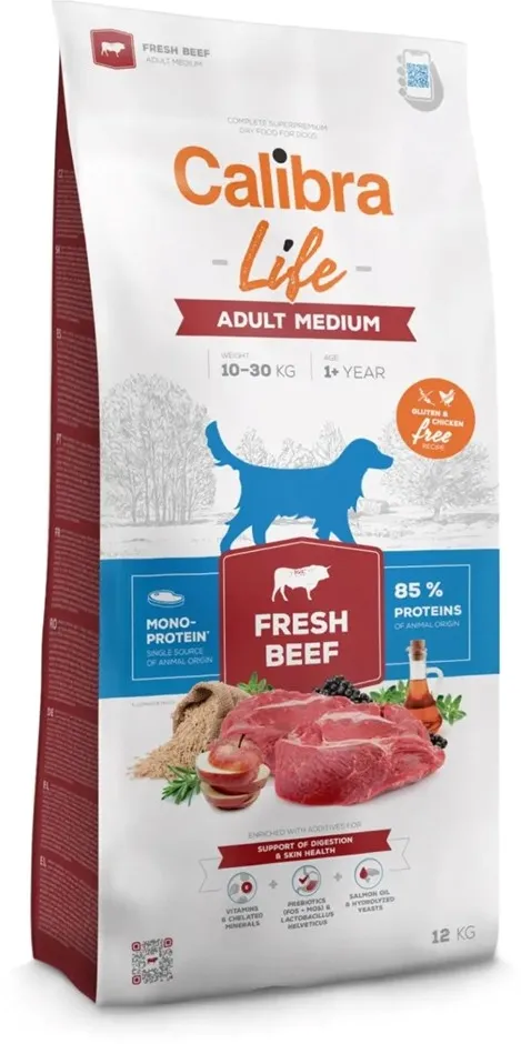 CALIBRA Dog Life Adult Medium Fresh Beef - dry dog food - 12kg