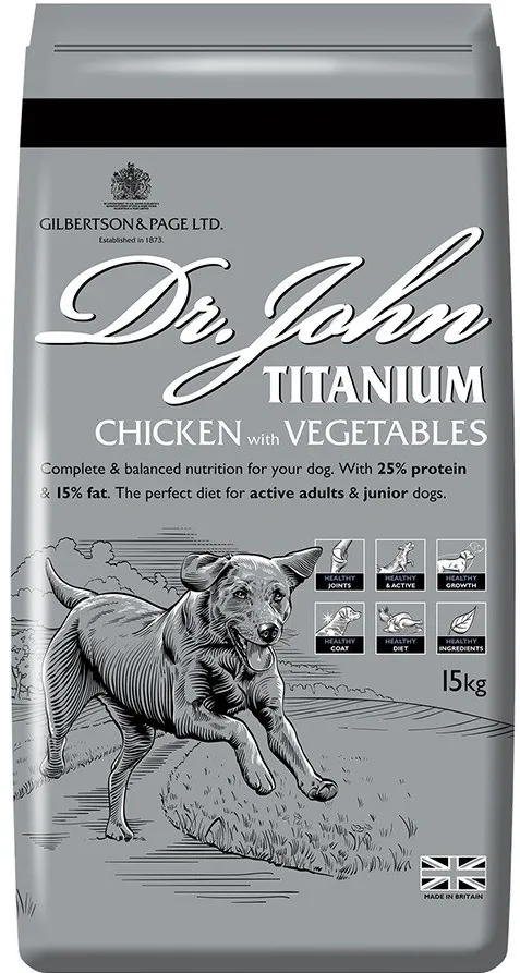 DR JOHN Titanium Chicken - dry dog food - 15kg
