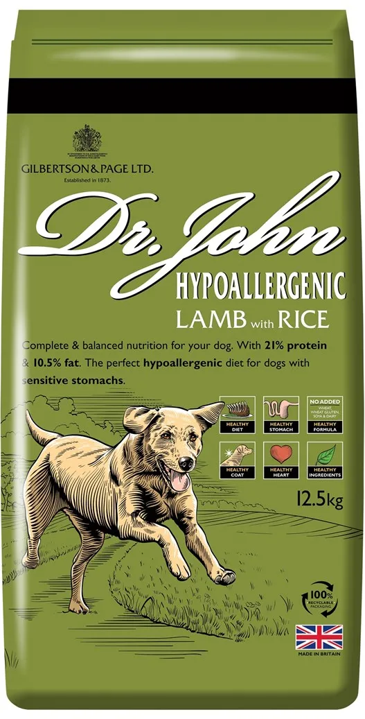 DR JOHN Hypoallergenic lamb with rice - dry dog food - 12,5kg