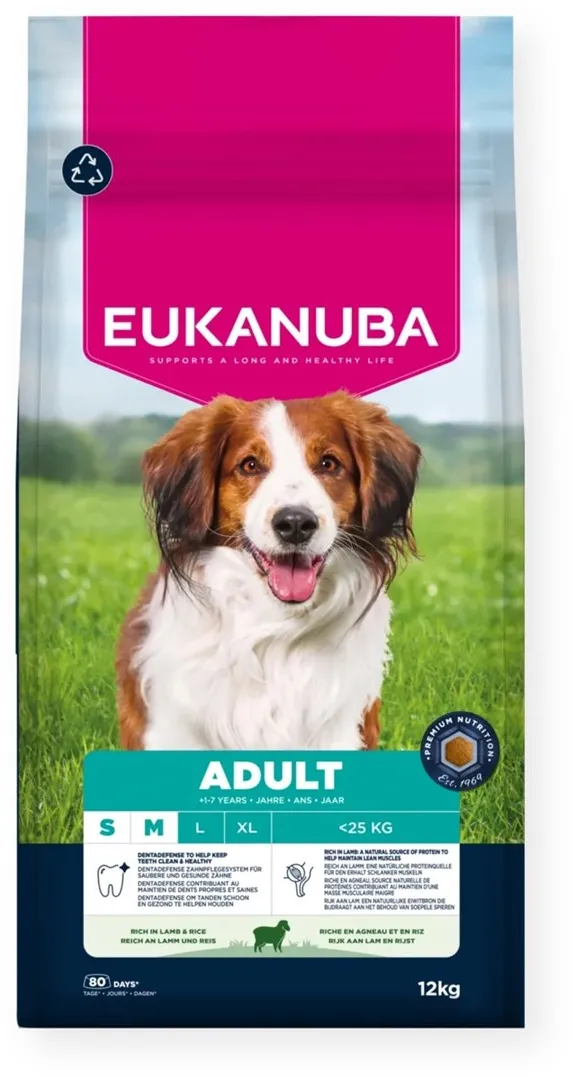 EUKANUBA Adult Small/Medium Rich in lamb & rice - dry dog food - 12kg