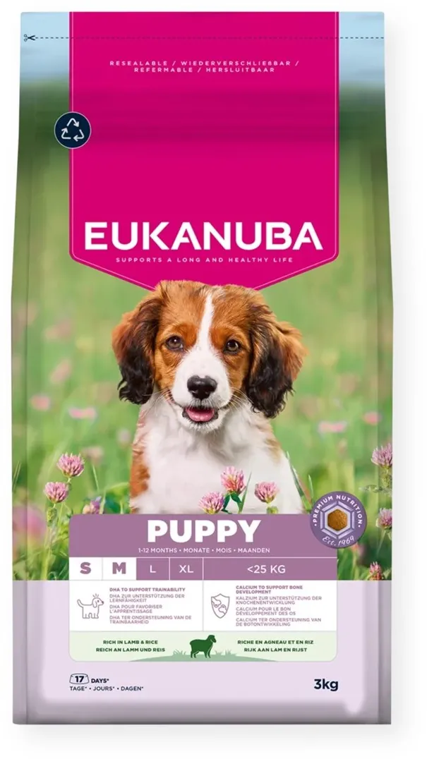 EUKANUBA Puppy Small/Medium Lamb & Rice - dry dog food - 3kg