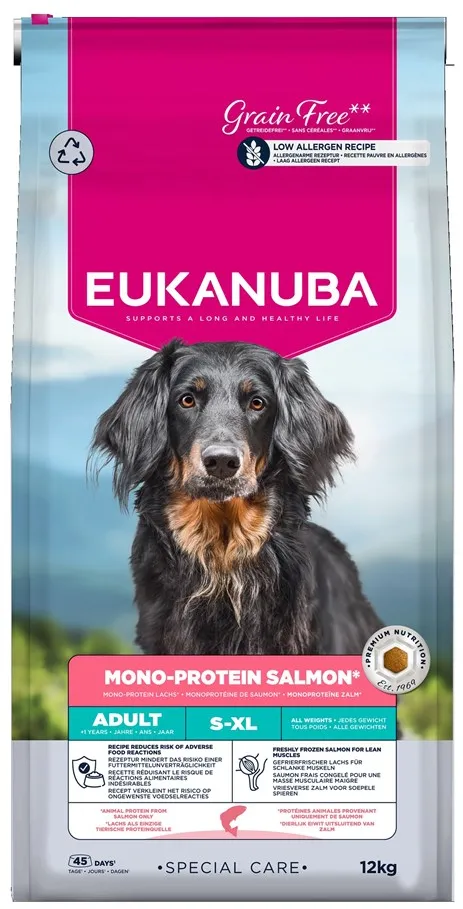 EUKANUBA Special Care Mono-Protein Adult, Salmon – dry dog food – 12kg