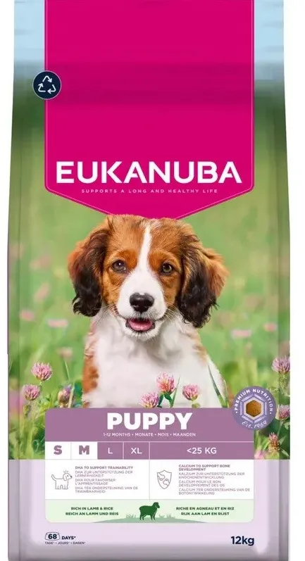 EUKANUBA Premium Nutrition Puppy Small & Medium Breed Lamb and rice - dry dog food - 12kg