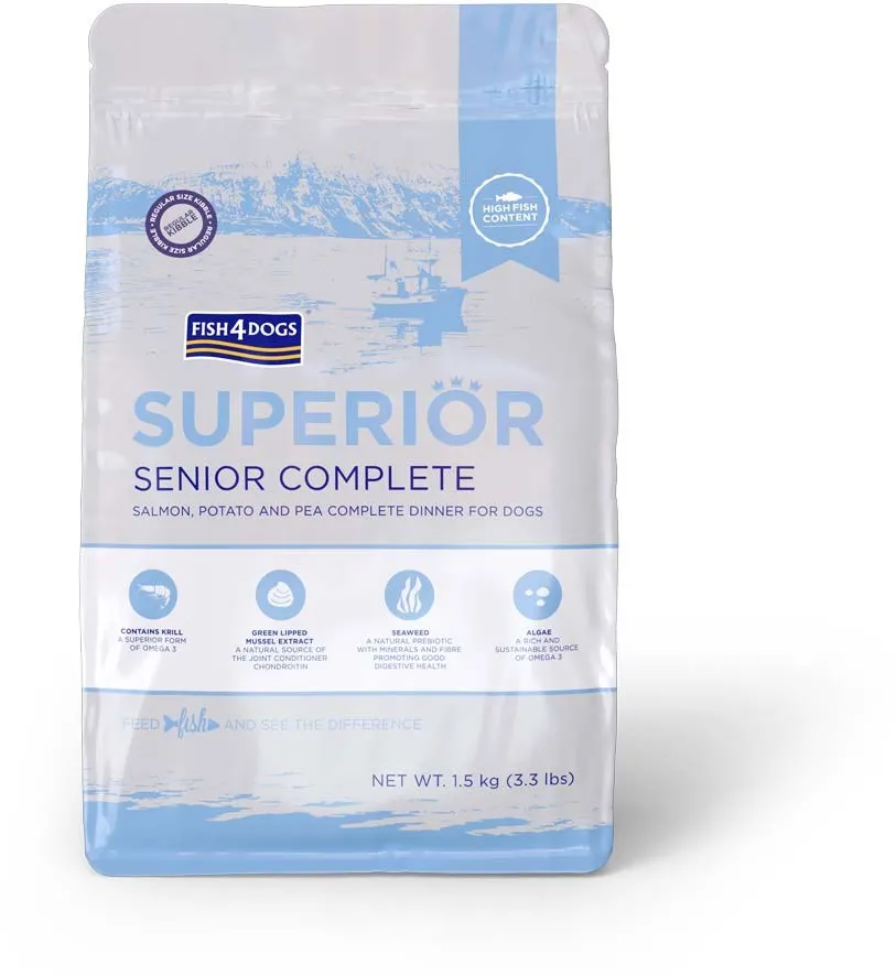 FISH4DOGS Superior Senior S Salmon - dry dog food - 1,5kg