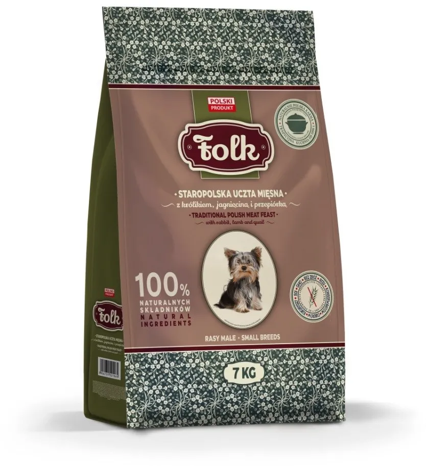 FOLK Small breeds Traditional polish meat feast with rabbit, lamb and quail - dry dog food - 7kg