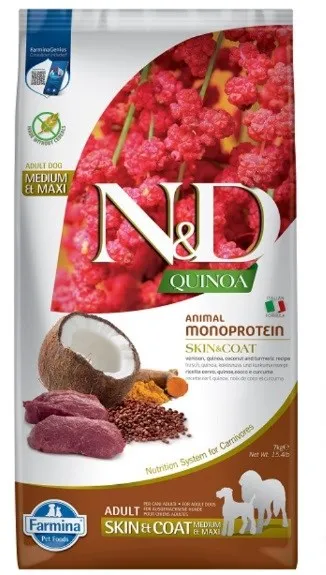 FARMINA N&D Quinoa Dog Skin&Coat Venison&Coconut Adult Medium&Maxi - dry dog food - 7 kg