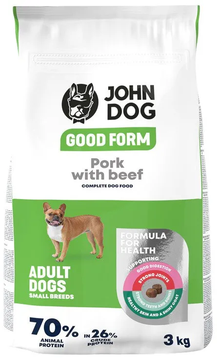 JOHN DOG Good Form Small breeds Pork with beef - dry dog food - 3kg