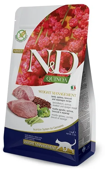 FARMINA N&D Quinoa Weight Management Lamb&Broccoli - dry cat food - 5 kg