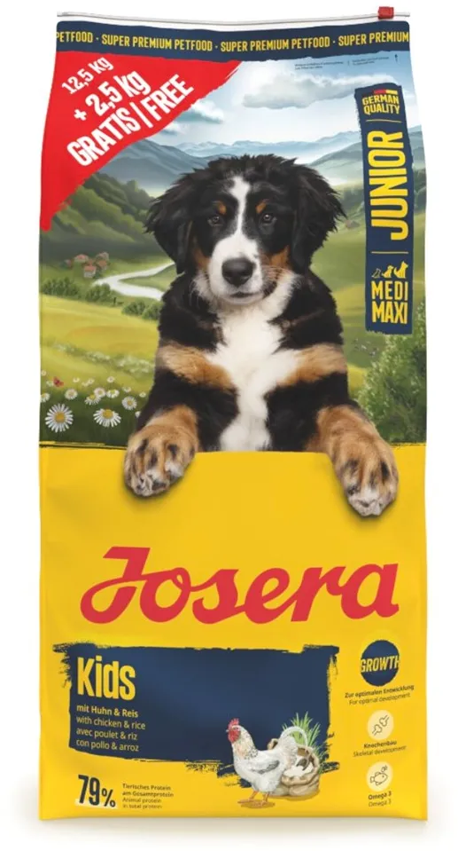 JOSERA Junior Kids Medium/Max Chicken - dry dog food - 12.5kg + 2.5kg